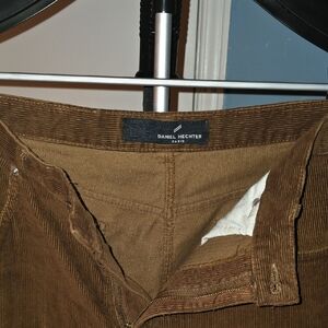 Daniel Hechter Brown Corduroy Pants Flat Front Design